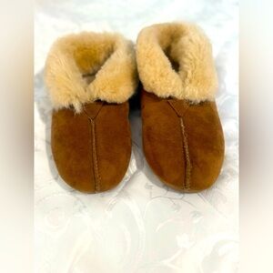 UGG Brown and Cream‎ Moccasin Slippers